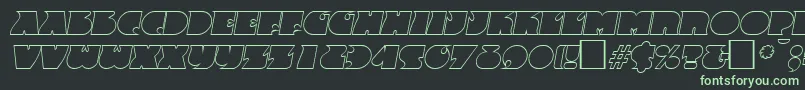 Fonte FrenzyoutlineItalic – fontes verdes em um fundo preto