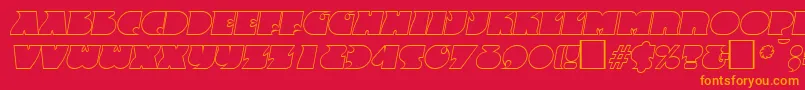 FrenzyoutlineItalic Font – Orange Fonts on Red Background