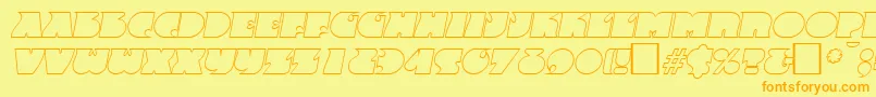 Fonte FrenzyoutlineItalic – fontes laranjas em um fundo amarelo