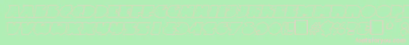 フォントFrenzyoutlineItalic – 緑の背景にピンクのフォント