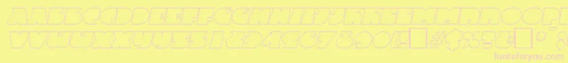 FrenzyoutlineItalic Font – Pink Fonts on Yellow Background