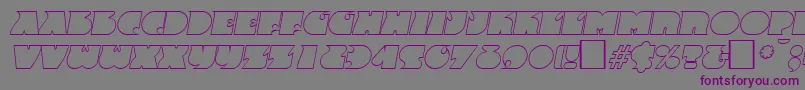 FrenzyoutlineItalic-fontti – violetit fontit harmaalla taustalla