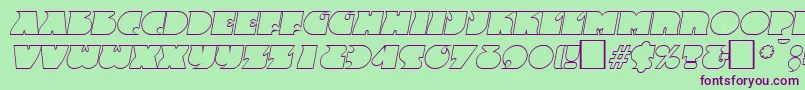 FrenzyoutlineItalic Font – Purple Fonts on Green Background