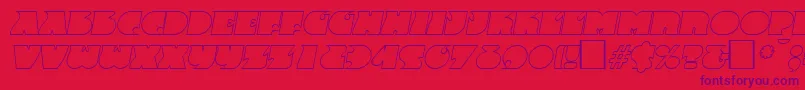 FrenzyoutlineItalic Font – Purple Fonts on Red Background