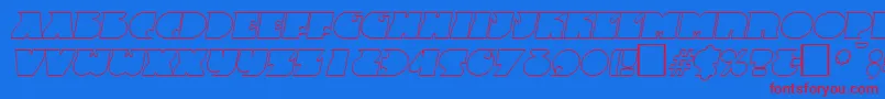 FrenzyoutlineItalic Font – Red Fonts on Blue Background