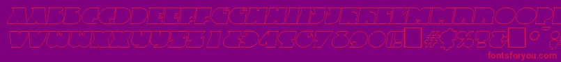 FrenzyoutlineItalic Font – Red Fonts on Purple Background