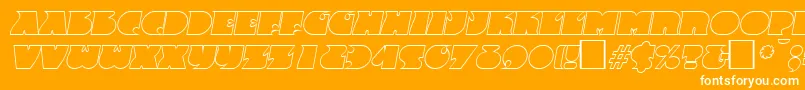 FrenzyoutlineItalic Font – White Fonts on Orange Background
