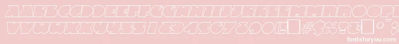 フォントFrenzyoutlineItalic – ピンクの背景に白い文字