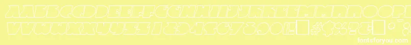 FrenzyoutlineItalic Font – White Fonts on Yellow Background