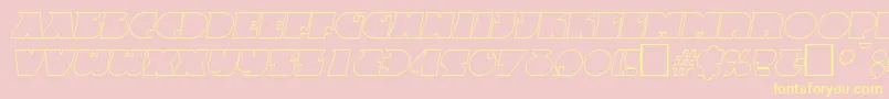 FrenzyoutlineItalic-Schriftart – Gelbe Schriften auf rosa Hintergrund