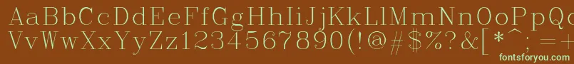 Complex Font – Green Fonts on Brown Background