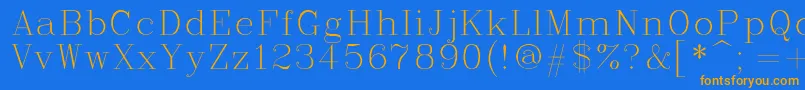 Complex Font – Orange Fonts on Blue Background