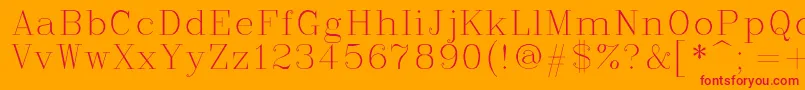 Complex Font – Red Fonts on Orange Background