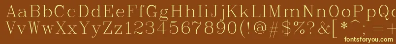 Complex Font – Yellow Fonts on Brown Background