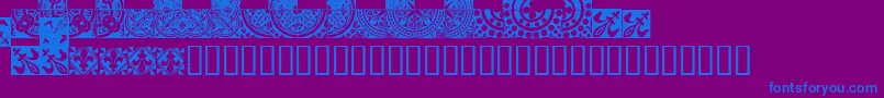 MedievalTilesI-Schriftart – Blaue Schriften auf violettem Hintergrund