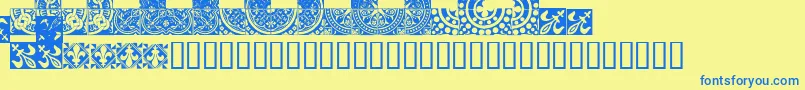 MedievalTilesI Font – Blue Fonts on Yellow Background