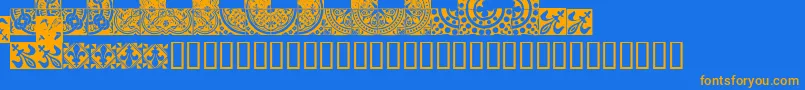 MedievalTilesI Font – Orange Fonts on Blue Background