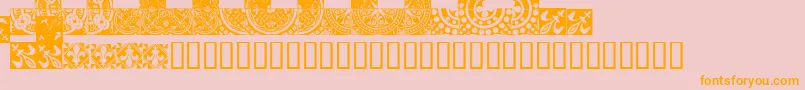 MedievalTilesI-Schriftart – Orangefarbene Schriften auf rosa Hintergrund