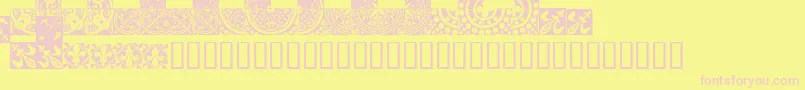 MedievalTilesI Font – Pink Fonts on Yellow Background