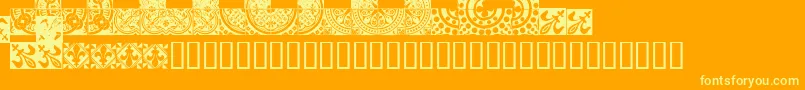 MedievalTilesI Font – Yellow Fonts on Orange Background