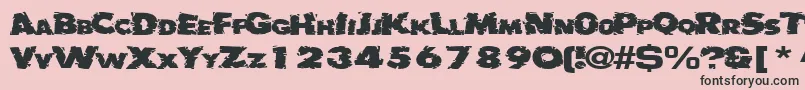 Badlychipped66RegularTtext Font – Black Fonts on Pink Background