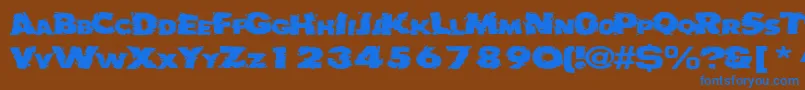 Weitere Informationen zur Badlychipped66RegularTtext-Schriftart Badlychipped66RegularTtext-Schriftart – Blaue Schriften auf braunem Hintergrund