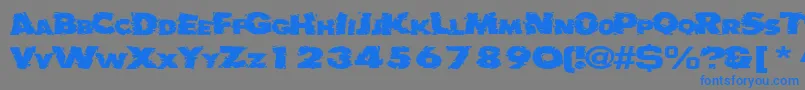 Czcionka Badlychipped66RegularTtext – niebieskie czcionki na szarym tle