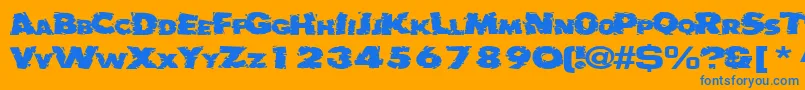 Weitere Informationen zur Badlychipped66RegularTtext-Schriftart Badlychipped66RegularTtext-Schriftart – Blaue Schriften auf orangefarbenem Hintergrund