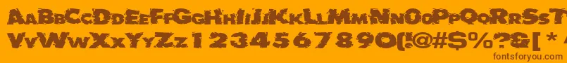 Czcionka Badlychipped66RegularTtext – brązowe czcionki na pomarańczowym tle