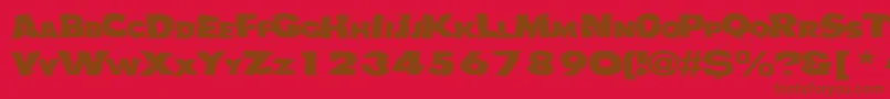 Czcionka Badlychipped66RegularTtext – brązowe czcionki na czerwonym tle