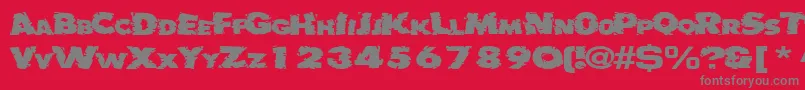 Badlychipped66RegularTtext Font – Gray Fonts on Red Background