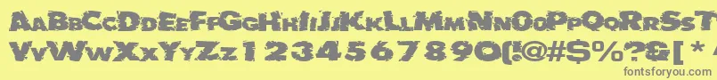 Badlychipped66RegularTtext Font – Gray Fonts on Yellow Background