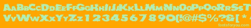 Badlychipped66RegularTtext-Schriftart – Grüne Schriften auf orangefarbenem Hintergrund