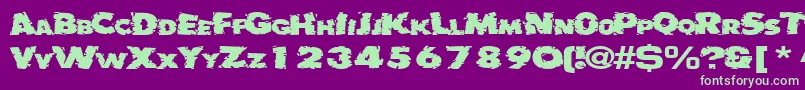 Badlychipped66RegularTtext Font – Green Fonts on Purple Background