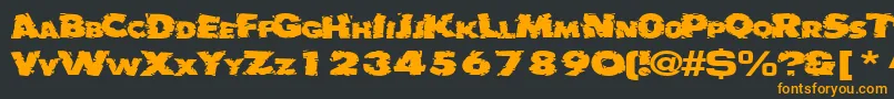 フォントBadlychipped66RegularTtext – 黒い背景にオレンジの文字