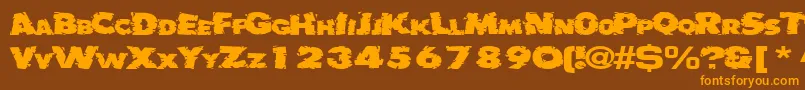 Badlychipped66RegularTtext Font – Orange Fonts on Brown Background