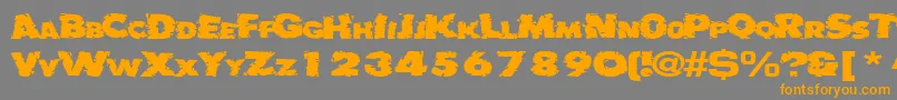 Badlychipped66RegularTtext-Schriftart – Orangefarbene Schriften auf grauem Hintergrund