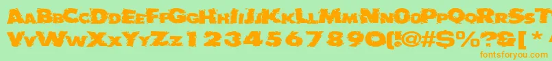 Badlychipped66RegularTtext-Schriftart – Orangefarbene Schriften auf grünem Hintergrund