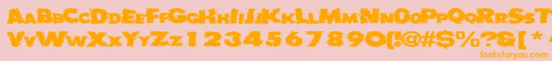 Badlychipped66RegularTtext Font – Orange Fonts on Pink Background