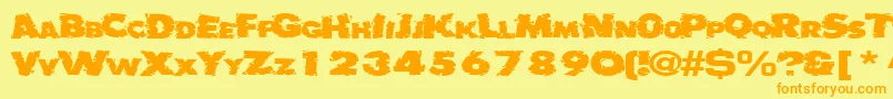Badlychipped66RegularTtext Font – Orange Fonts on Yellow Background