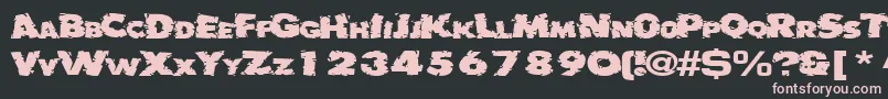 Badlychipped66RegularTtext Font – Pink Fonts on Black Background