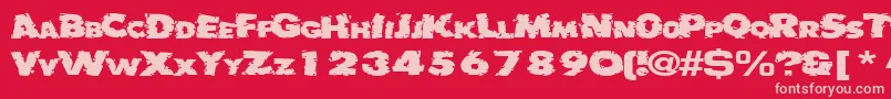 Badlychipped66RegularTtext Font – Pink Fonts on Red Background