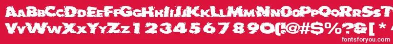 Badlychipped66RegularTtext Font – White Fonts on Red Background