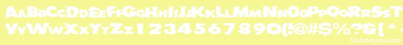 Badlychipped66RegularTtext Font – White Fonts on Yellow Background