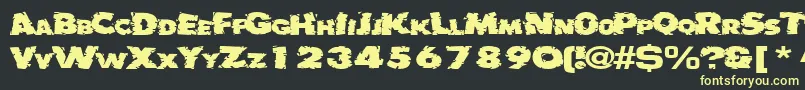 Czcionka Badlychipped66RegularTtext – żółte czcionki na czarnym tle