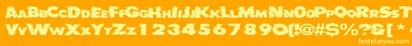 Badlychipped66RegularTtext Font – Yellow Fonts on Orange Background