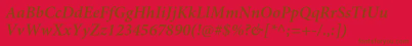 MinionproSemiboldit Font – Brown Fonts on Red Background