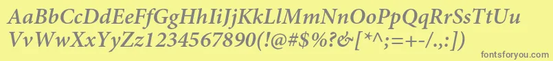 MinionproSemiboldit Font – Gray Fonts on Yellow Background