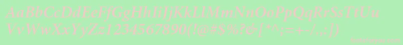 MinionproSemiboldit Font – Pink Fonts on Green Background