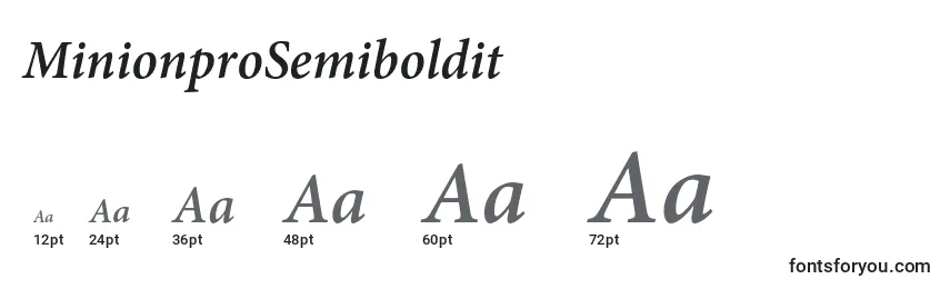 MinionproSemiboldit font sizes